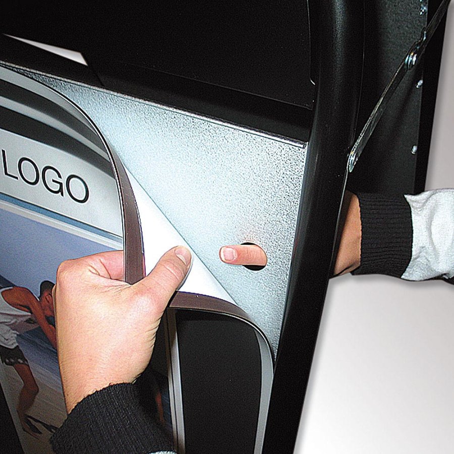 Expo Gotik Lux Kundenstopper mit Logo schild - A1 - schwarz