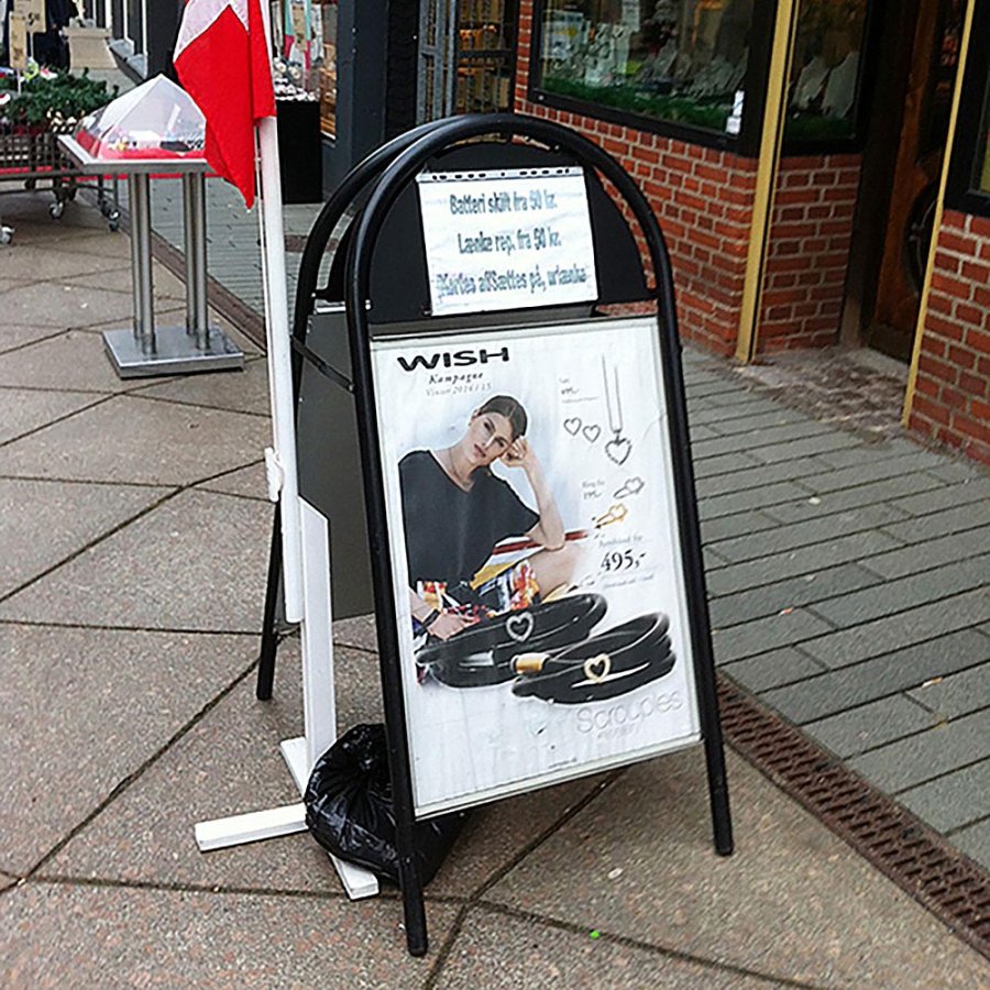 Expo Gotik Lux Kundenstopper mit Logo schild - A1 - schwarz