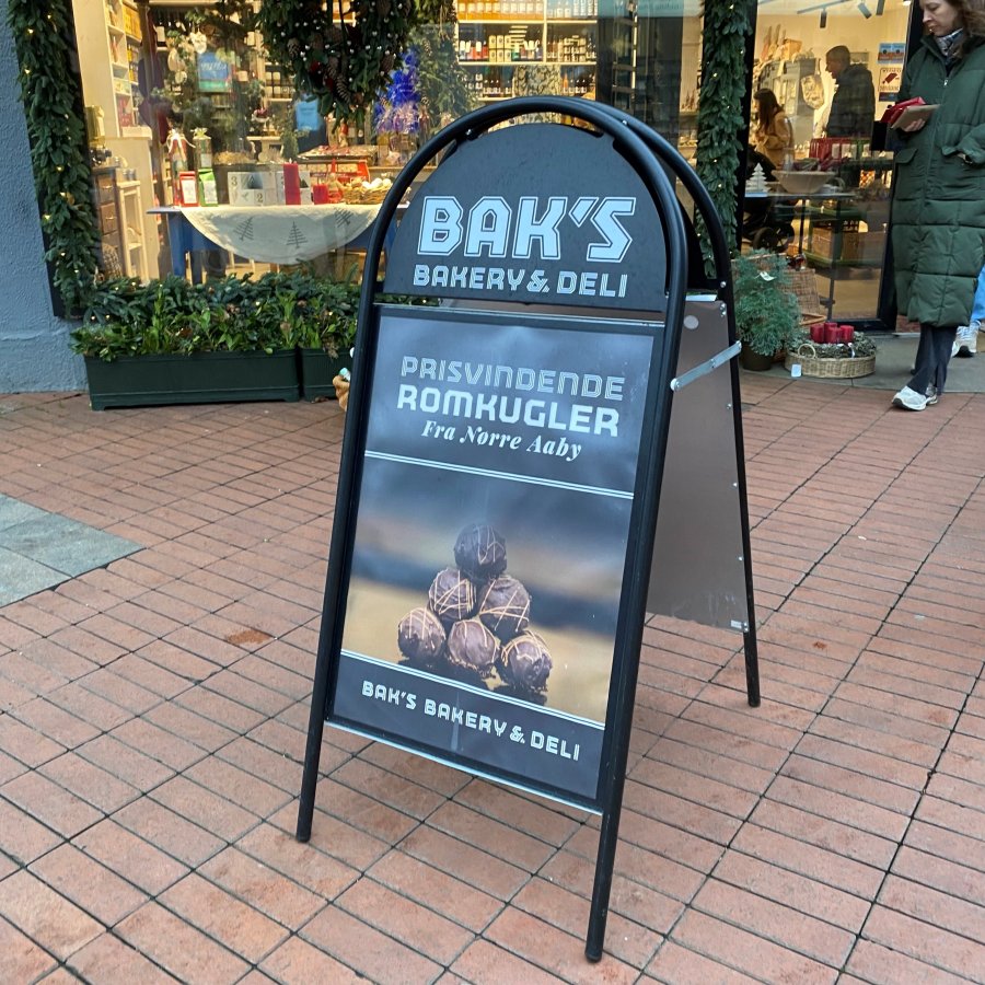Expo Gotik Lux Kundenstopper mit Logo schild - A1 - schwarz