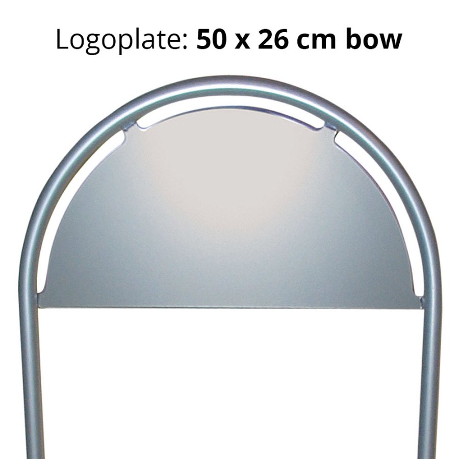 Expo Gotik Kundenstopper mit Fahrradabstellplatz und Logo schild - Silber