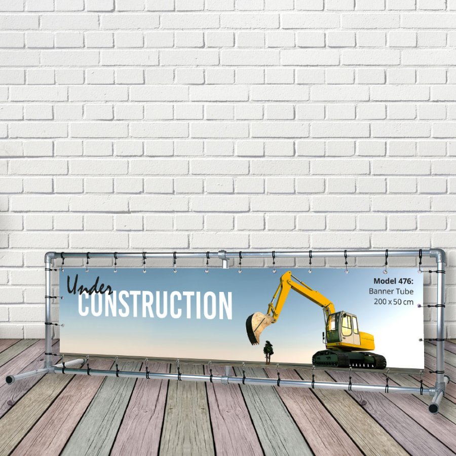 Banner Tube Freestanding Frame, freistehender Rahmen aus Aluminiumrohr 0,3mm / &Oslash; 48mm - 200 x 50 cm