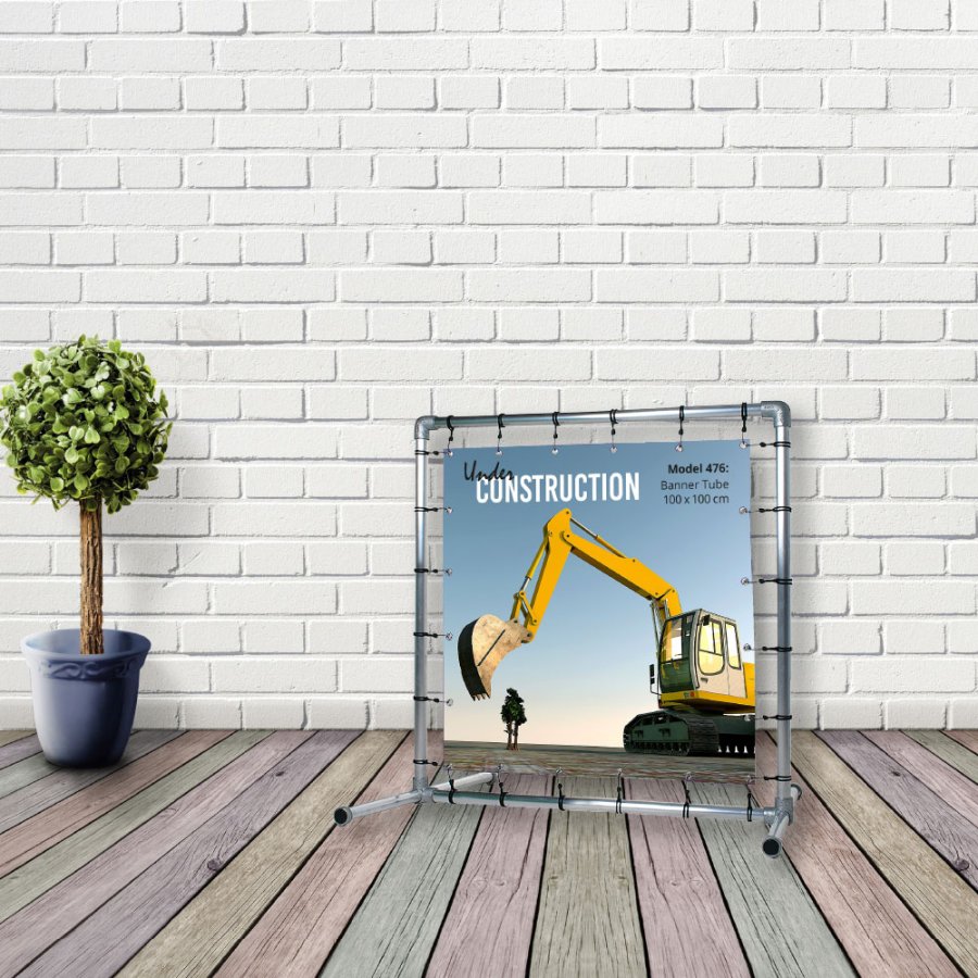 Banner Tube Freestanding Frame, freistehender Rahmen aus Aluminiumrohr 0,3mm / &Oslash; 48mm - 100 x 100 cm