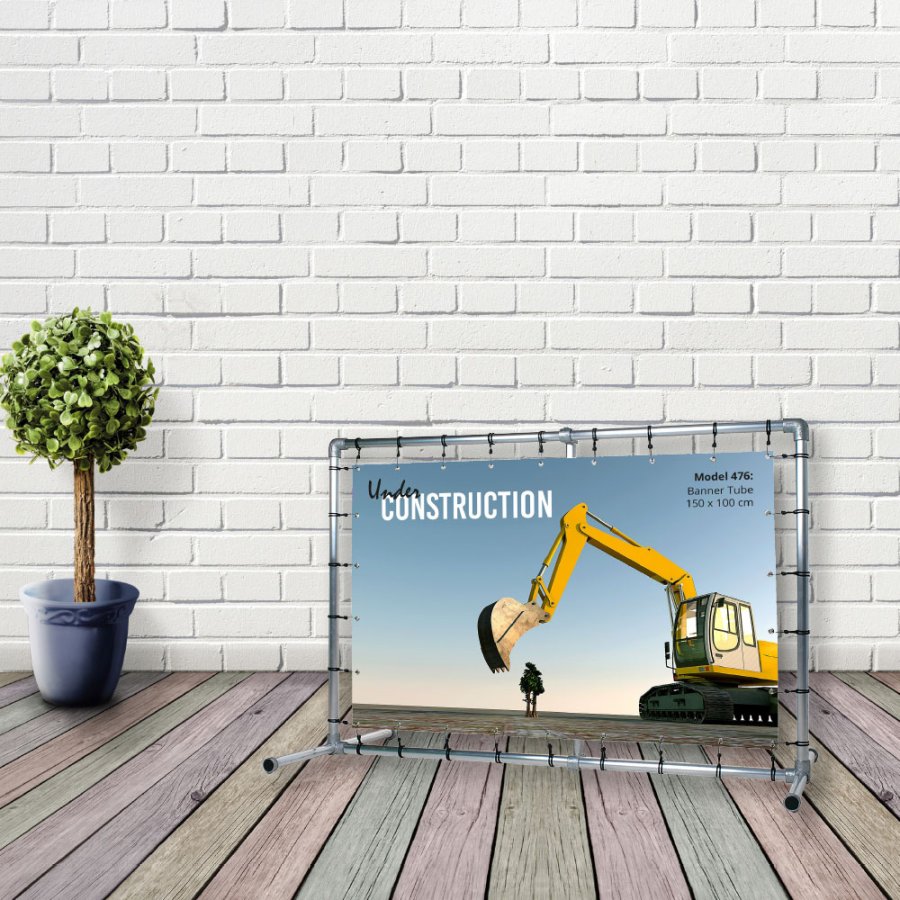 Banner Tube Freestanding Frame, freistehender Rahmen aus Aluminiumrohr 0,3mm / &Oslash; 48mm - 150 x 100 cm