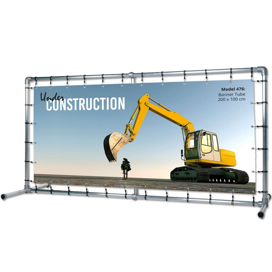 Banner Tube Freestanding Frame, freistehender Rahmen aus Aluminiumrohr 0,3mm / &Oslash; 48mm - 200 x 100 cm