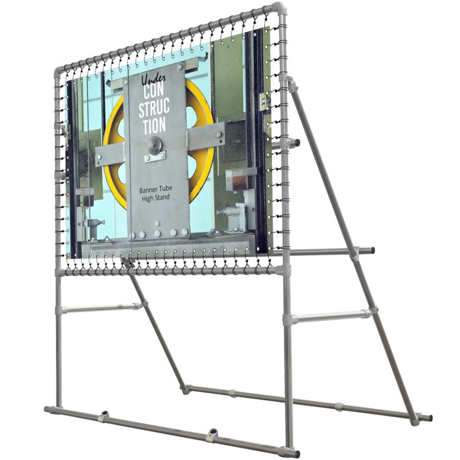 Banner Tube High Stand, freistehender Rahmen aus Aluminiumrohr 0,3mm / &Oslash; 48mm - 100 x 100 cm