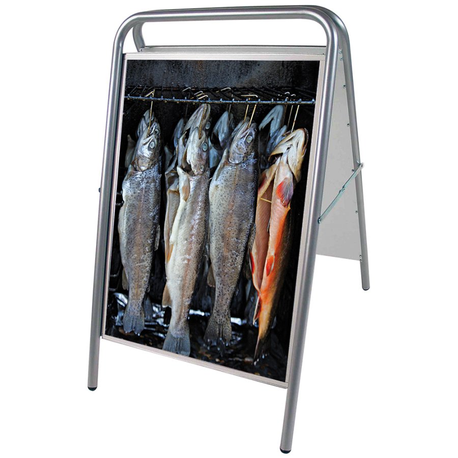 Expo Sign Lux Kundenstopper - 70x100 cm - Silber