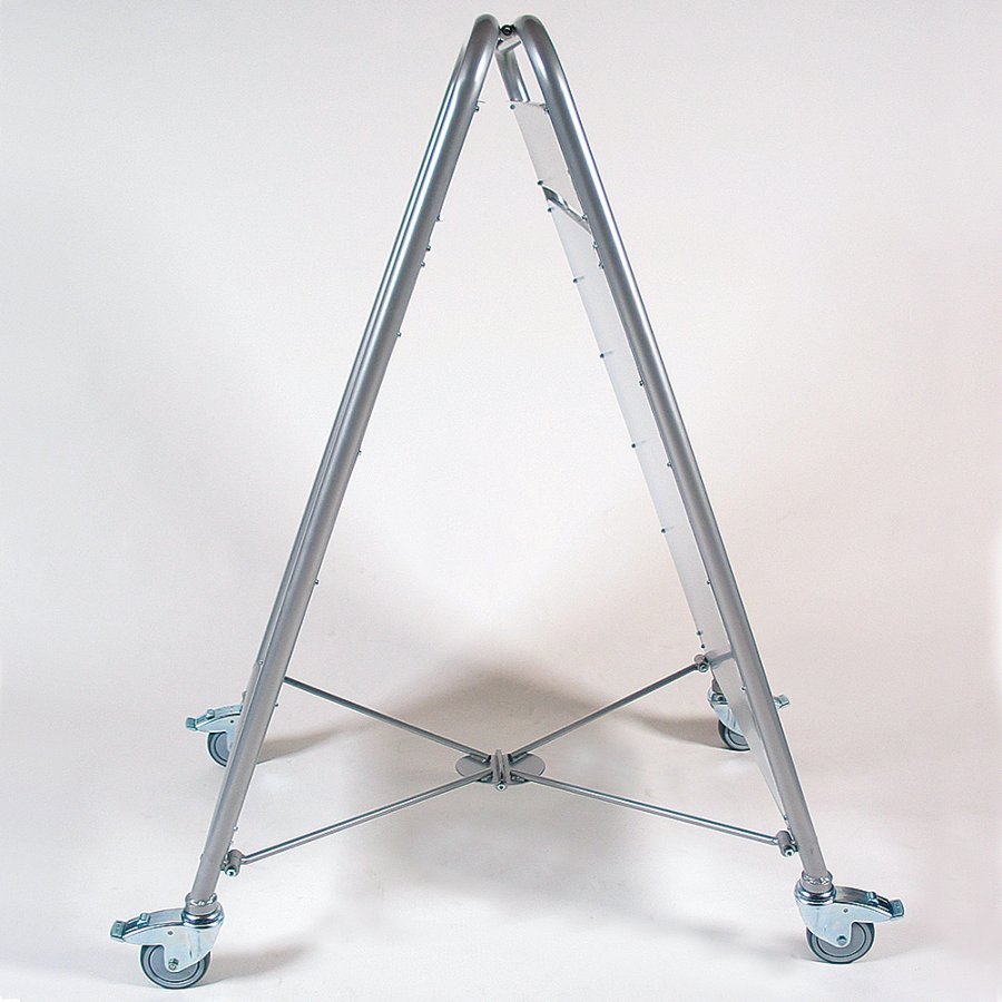 Expo Sign Lux Kundenstopper mit Logo schild und R&auml;dern - Silber - 50 x 70 cm