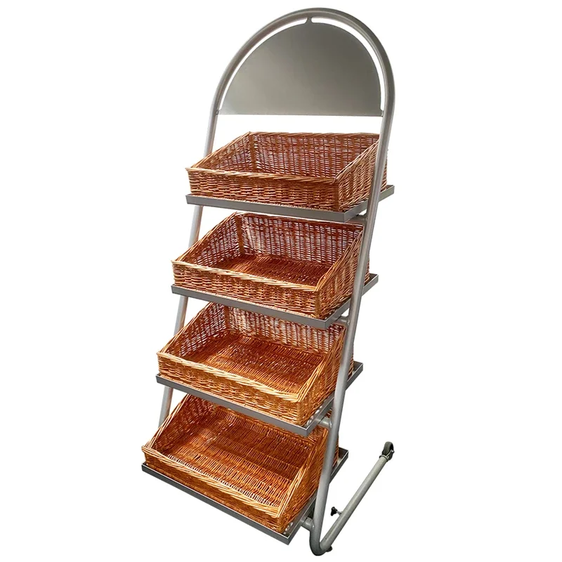 Geflochtener Korb f&uuml;r Verkaufsdisplay - rechteckig, 61 x 41 x 20 cm, braun