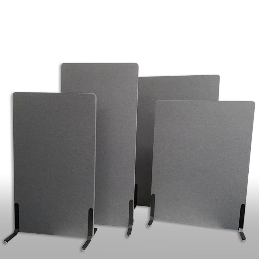 ZONE Hush Wall Akustikwand Raumteiler Dunkelgrau Stoff 136x80 cm mit Standardf&uuml;&szlig;en