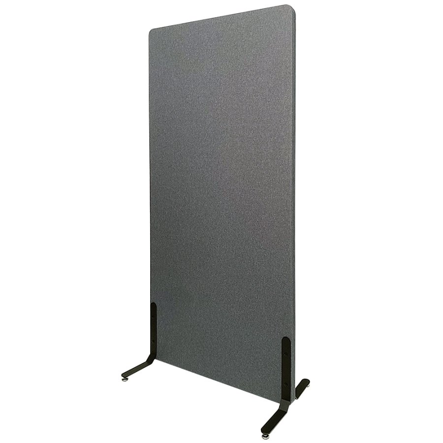 ZONE Hush Wall Akustikwand und Raumteiler Dunkelgrau mit Stoffbezug und Standardf&uuml;&szlig;en 170 x 80 x 4 cm