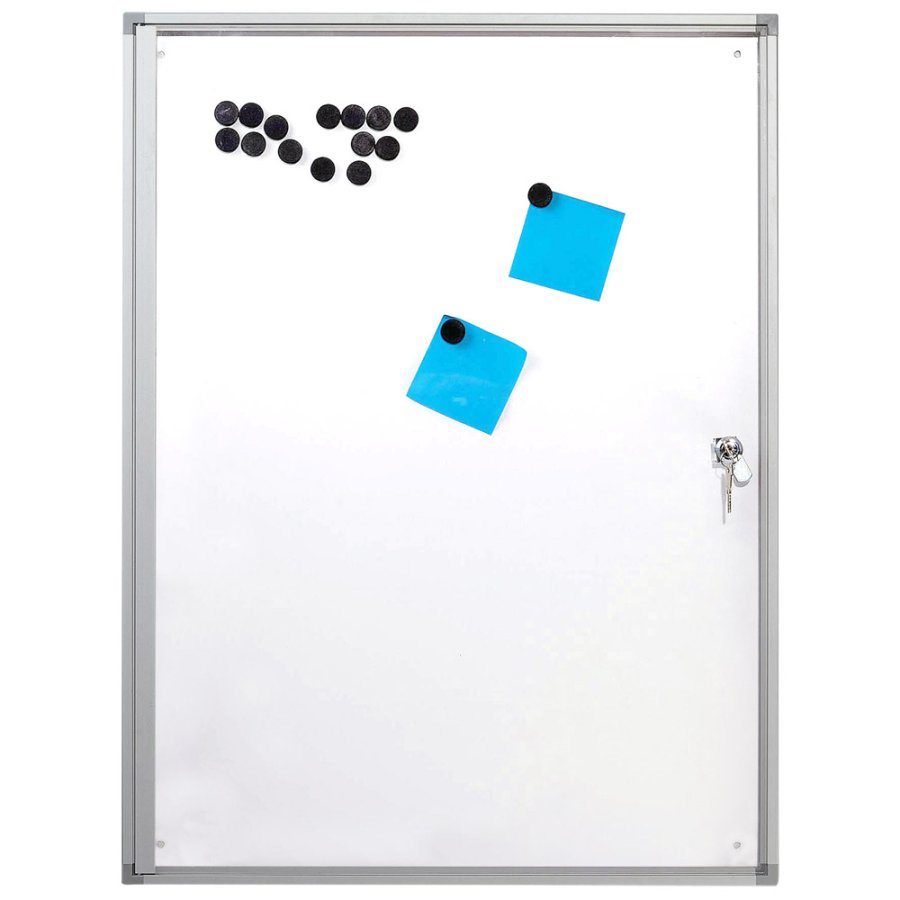 Infobox mit Magnetische Whiteboard-Tafel, abschlie&szlig;bar vorne, 4 x A4, f&uuml;r den Innenbereich, 51,5 x 68,5 cm