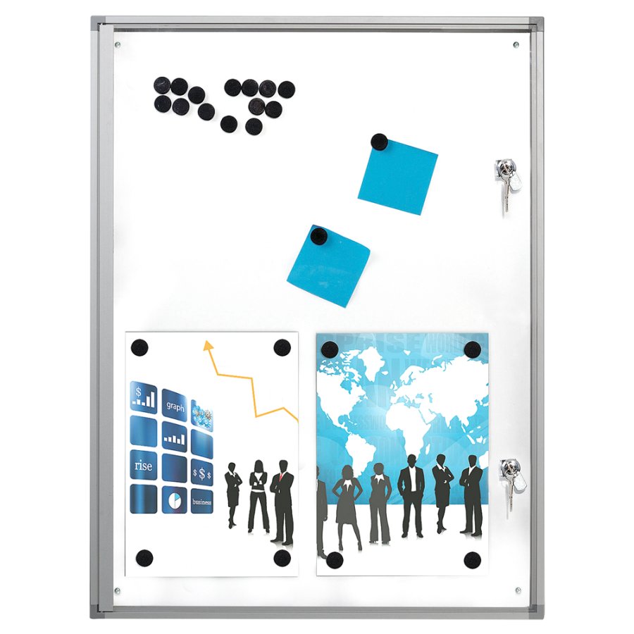 Infobox mit Magnetische Whiteboard-Tafel, 6 x A4, Aluminiumrahmen, f&uuml;r den Innenbereich