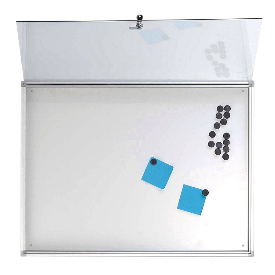Infobox mit Magnetische Whiteboard-Tafel, abschlie&szlig;bar vorne, 4 x A4, f&uuml;r den Innenbereich, 51,5 x 68,5 cm