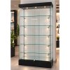 Rahmenlose Glasvitrine mit LED-Licht und Schloss, schwarz #7