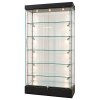 Rahmenlose Glasvitrine mit LED-Licht und Schloss, schwarz #1