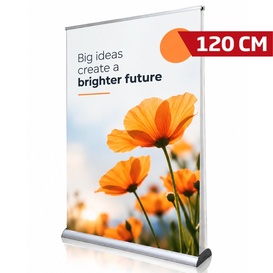Doppelseitiges Roll-up-Banner 120 cm - Aluminiumstativ, stilvolle Werbel&ouml;sung